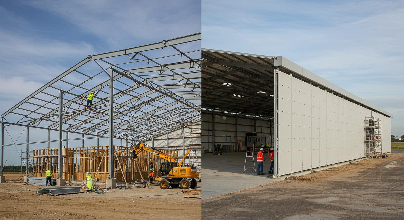 Сравнение технологий возведения ангаров