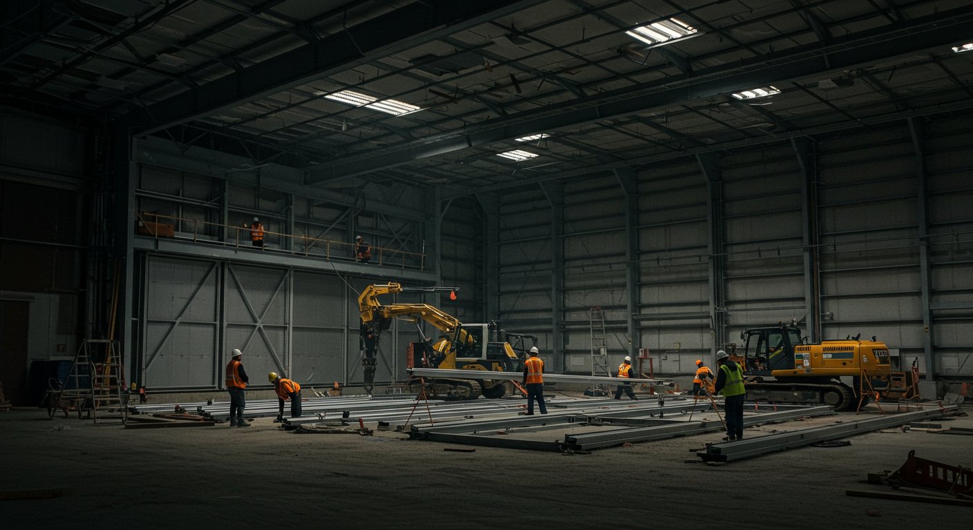 Монтаж ворот и проемов в ангаре Монтаж ворот и проемов в ангаре