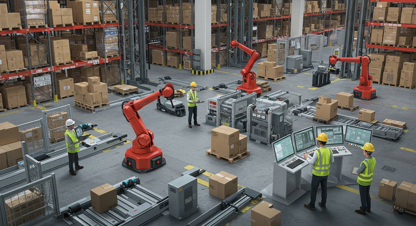 Полуавтоматизированный склад с минимальным вмешательством