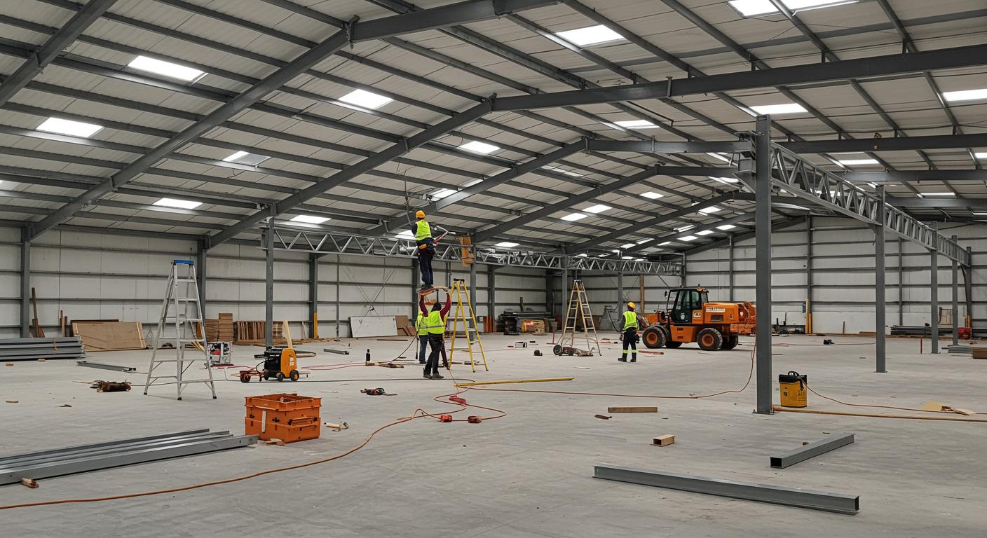 Монтаж ангара для складского помещения
