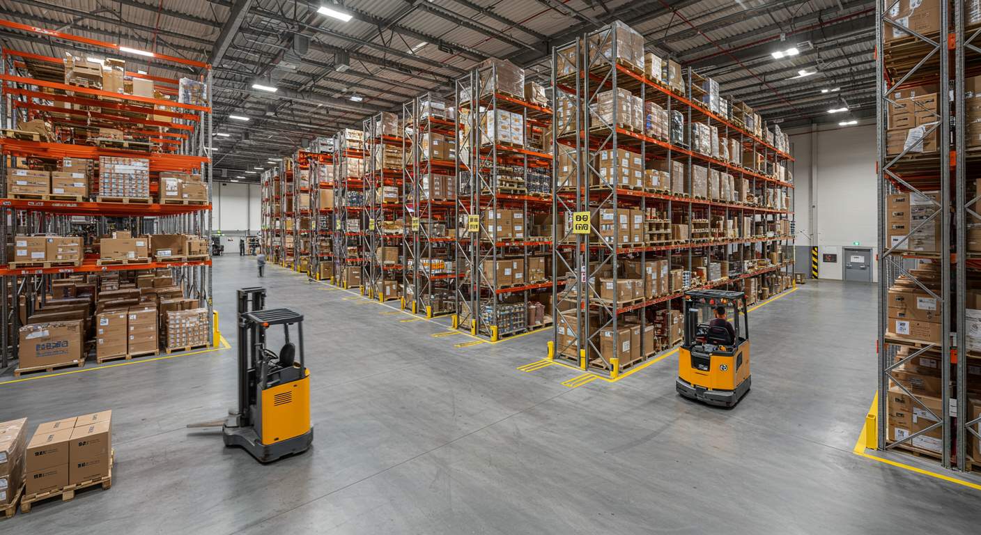 Склад с четко разграниченными зонами хранения