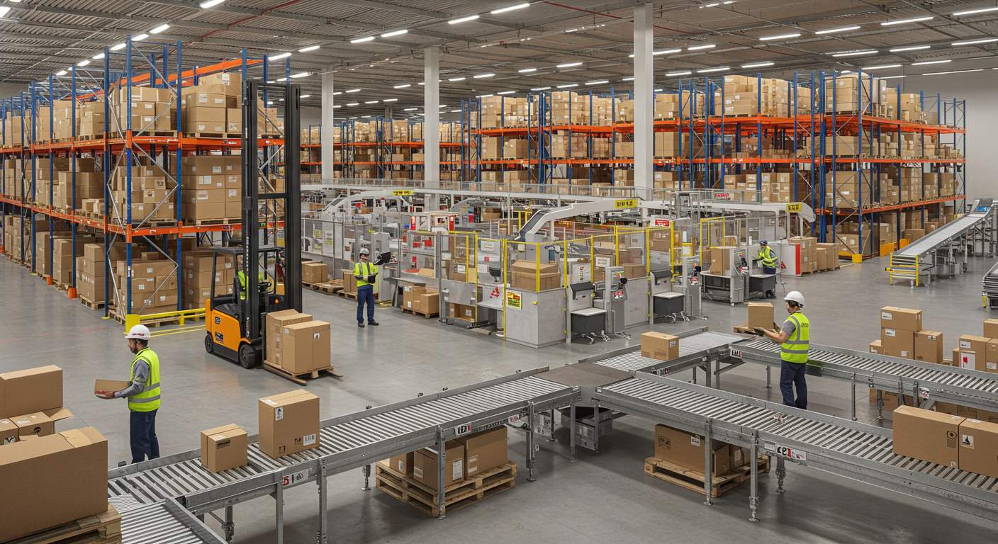 Склад с оптимизированной логистикой и зонами хранения