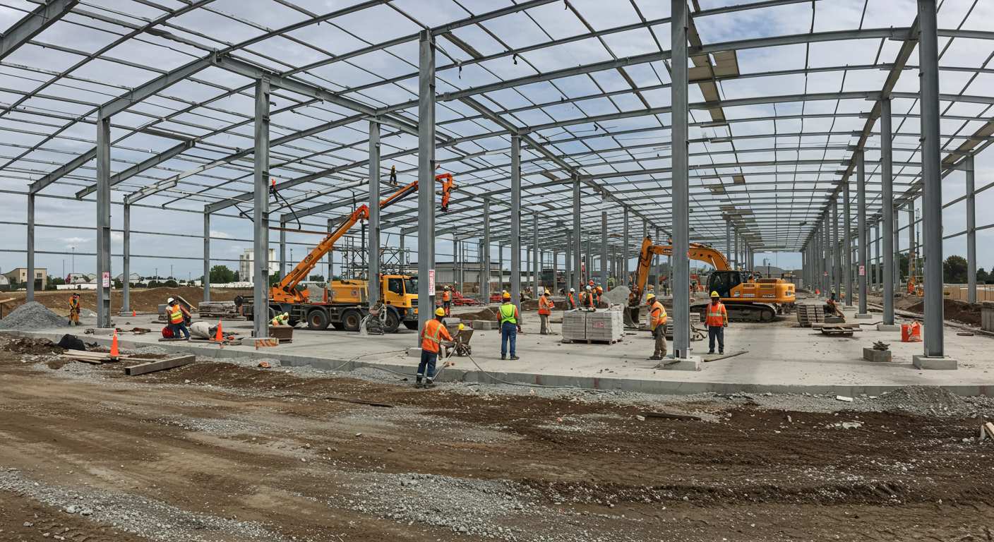 Монтаж складов для кирпича и блоков