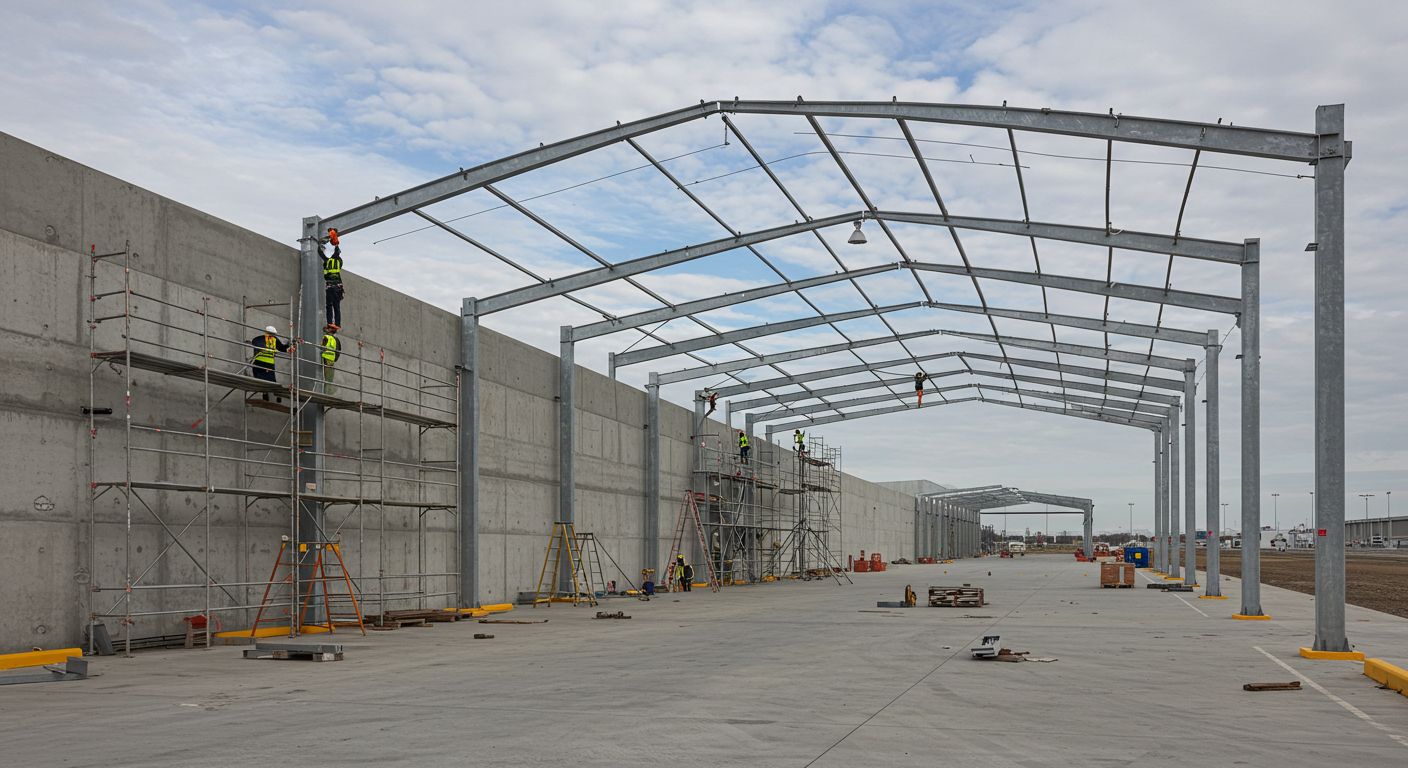 Монтаж ангаров для распределительных центров