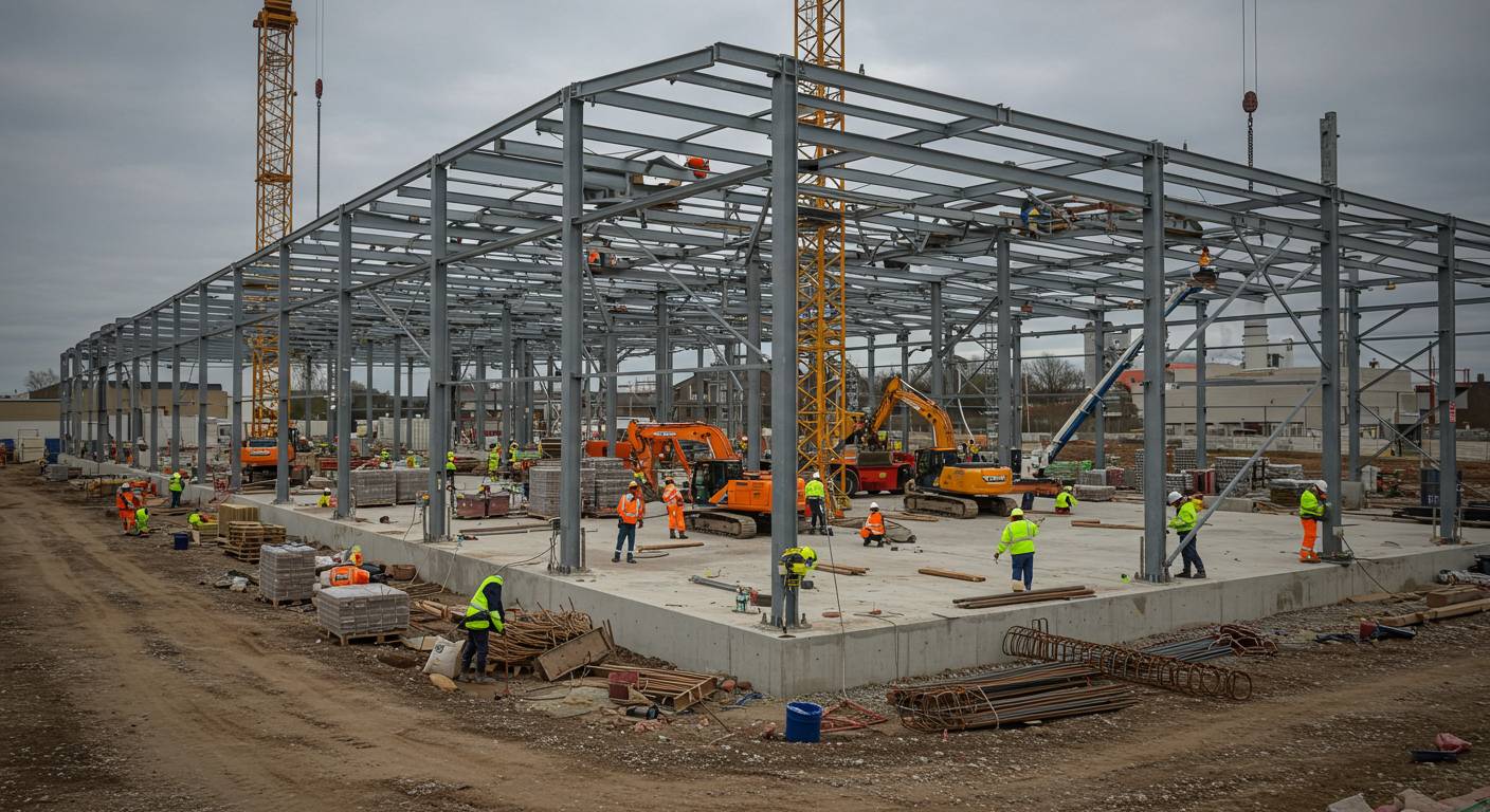 Монтаж складов из стальных рам