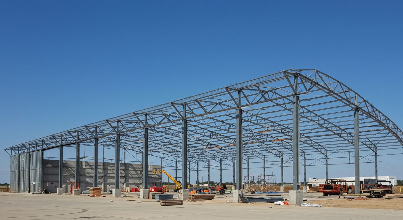 Двускатная крыша ангара