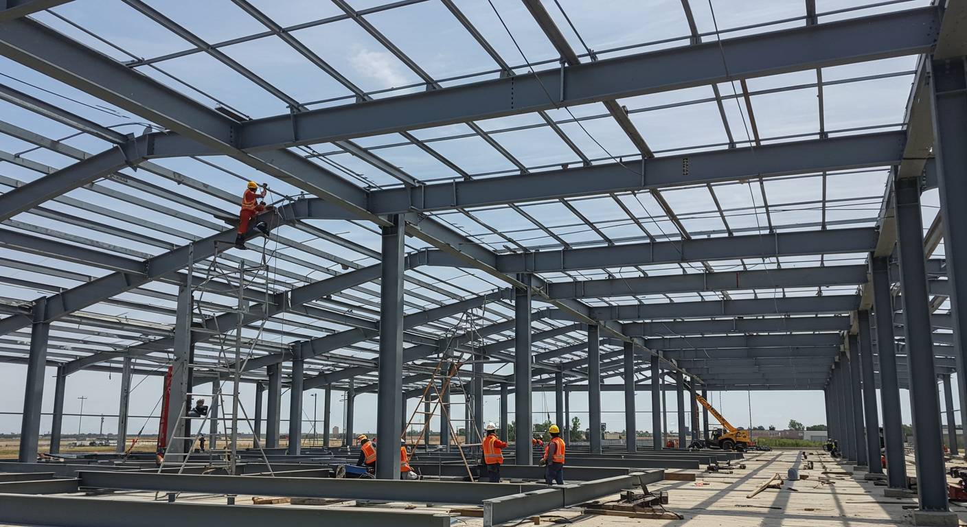 Склад из стальных рам