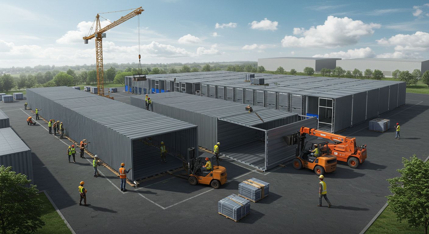 Монтаж ангарных складов из металлоконструкций