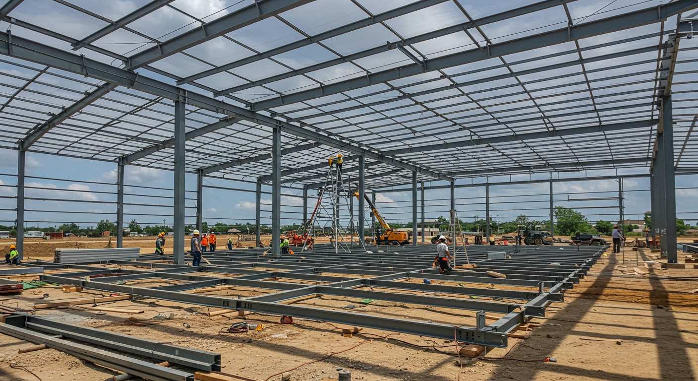 Монтаж промышленных металлических складов