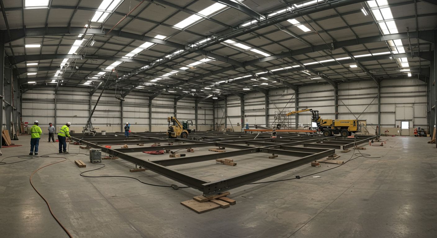 Металлическое покрытие ангара с защитой Металлическое покрытие ангара с защитой