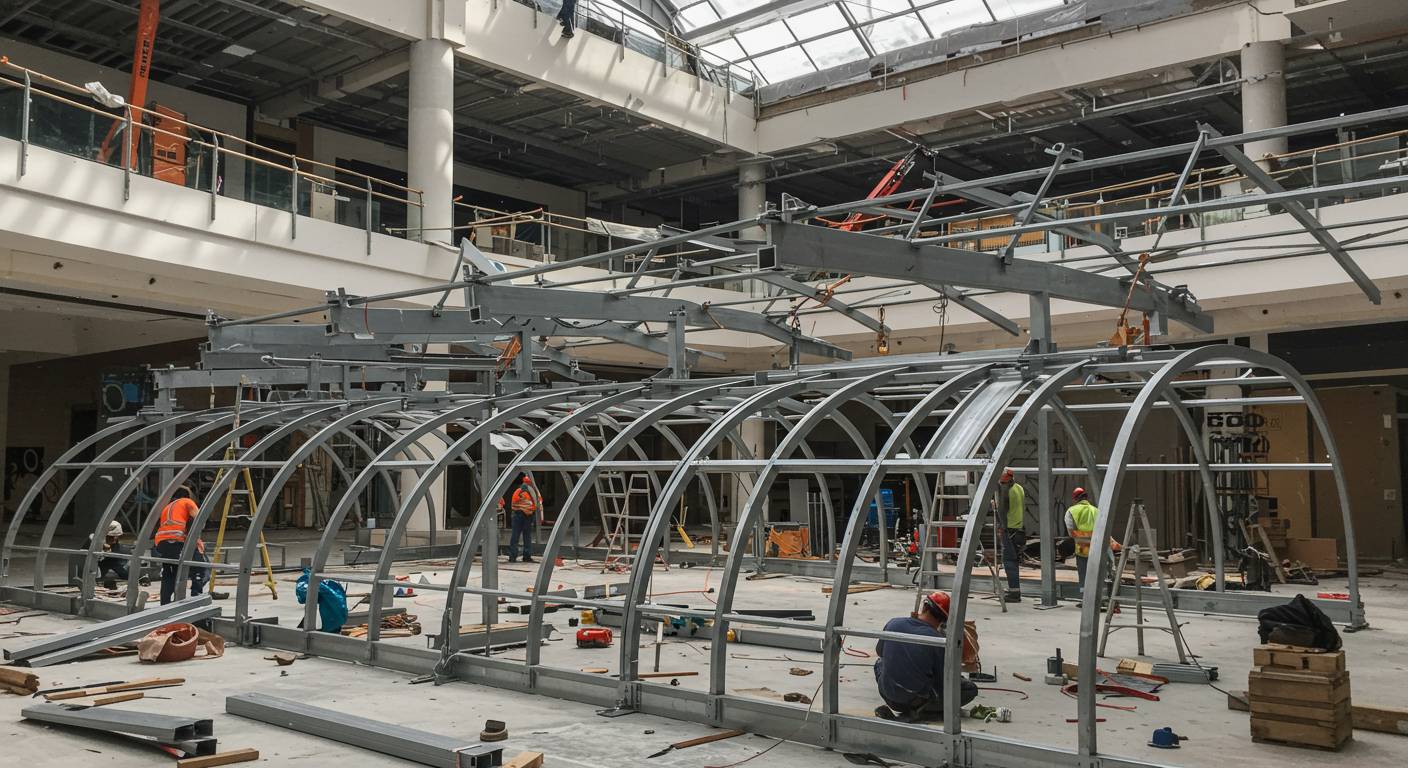 Монтаж ангаров для торговых комплексов