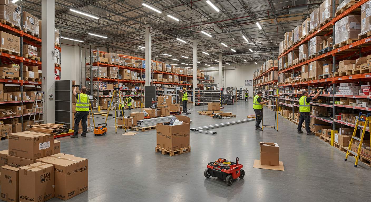 Монтаж складов для розничной торговли