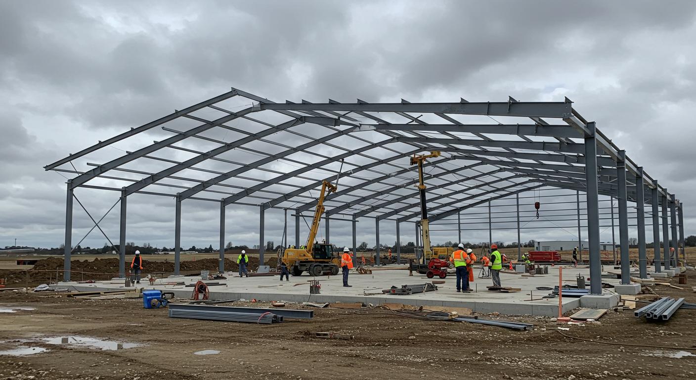 Металлический ангар под ключ Строительство металлического ангара
