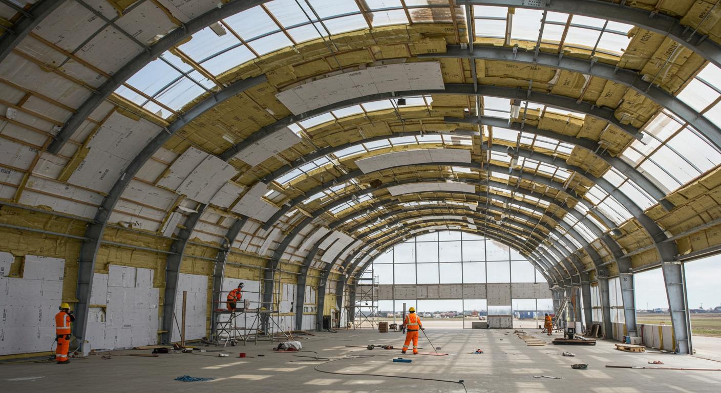 Технологии утепления металлических ангаров Утепление металлического ангара современными материалами