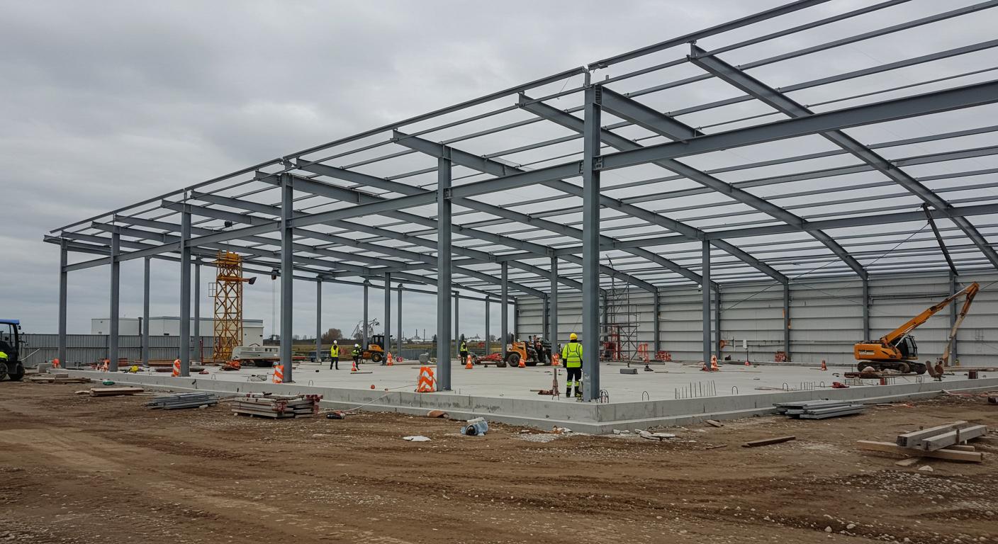 Металлический ангар для временного хранения Ангары для временного хранения продукции