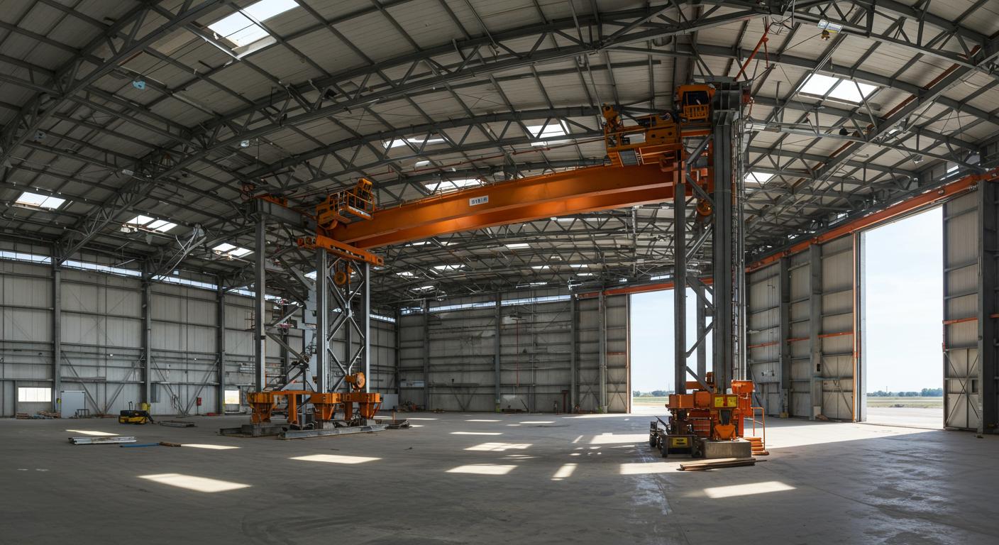 Ангар с подъемными воротами