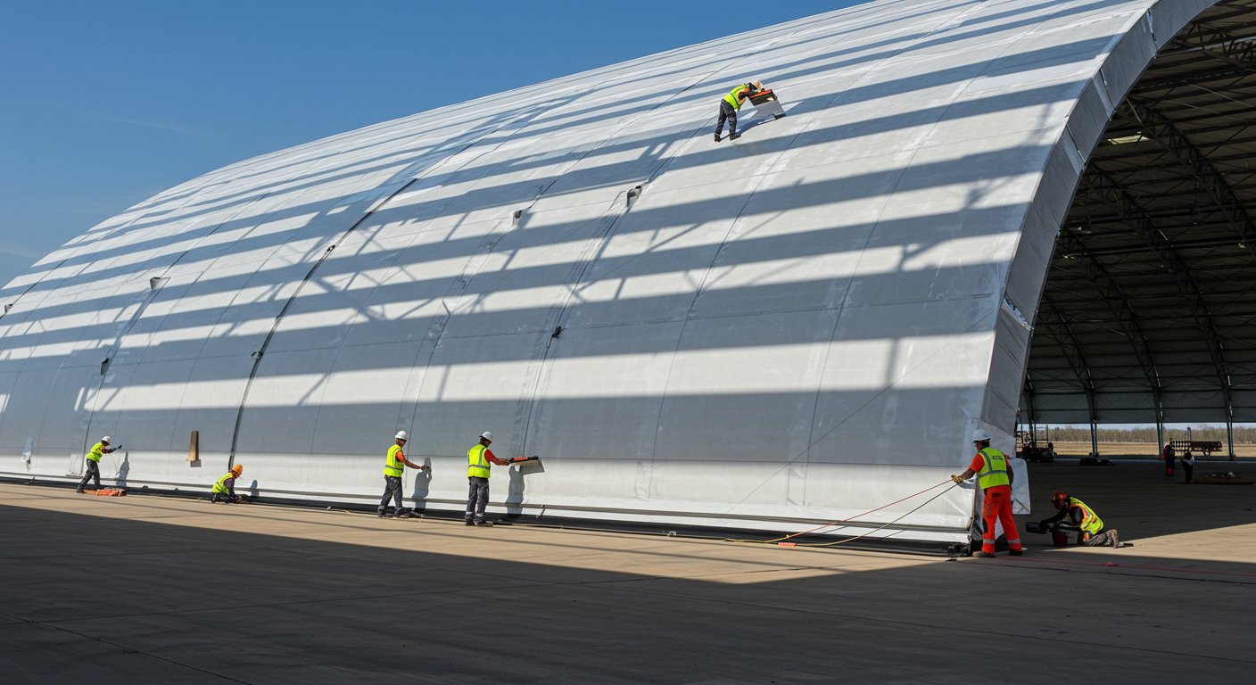 Современные методы герметизации ангаров Герметизация ангарного покрытия