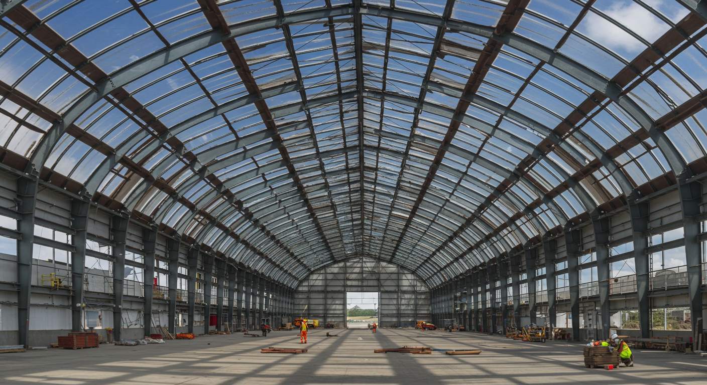 Современный арочный ангар для больших пролетов Арочное сооружение для склада