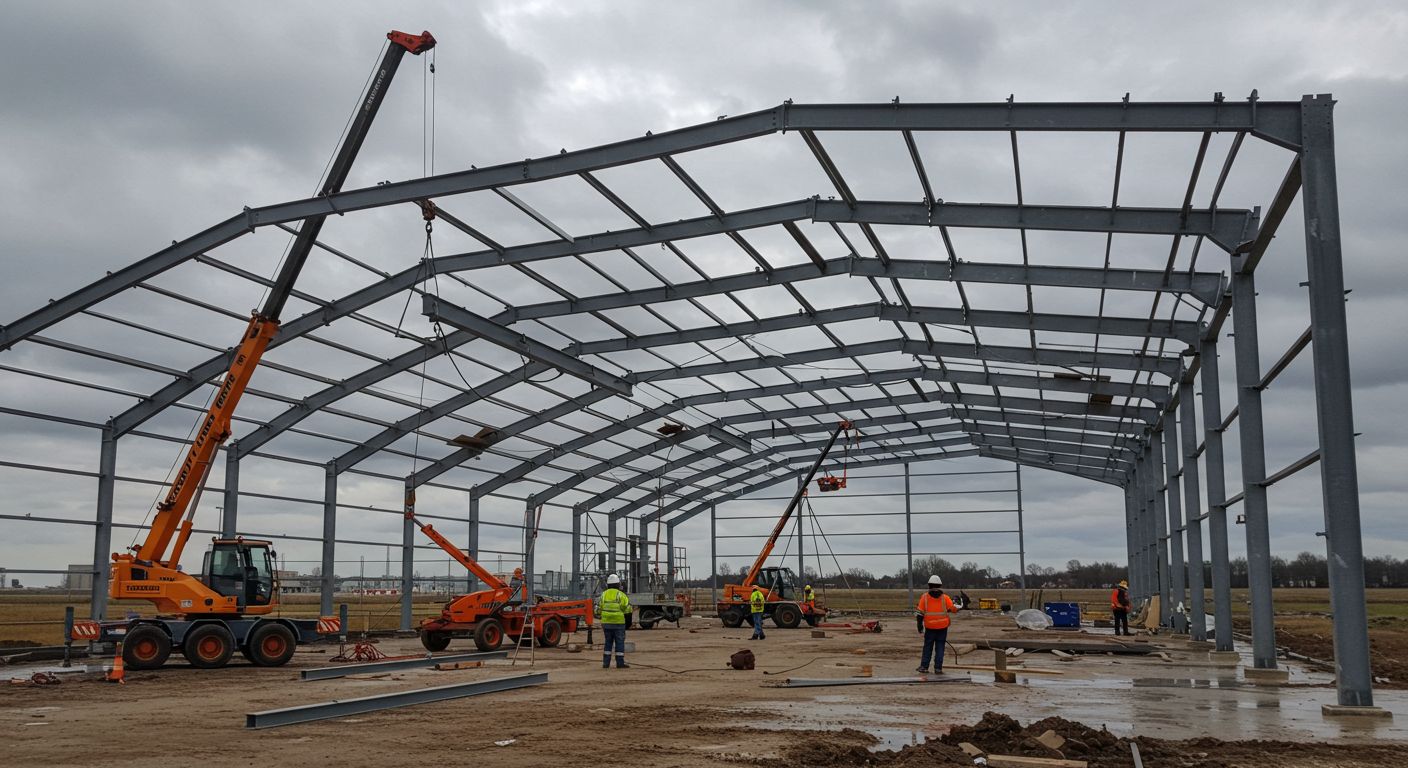 Металлический ангар в эксплуатации