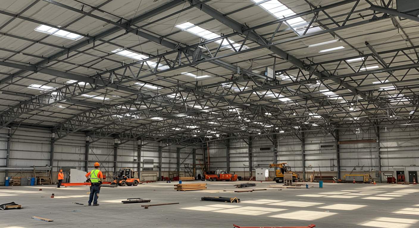 Монтаж металлических ферм