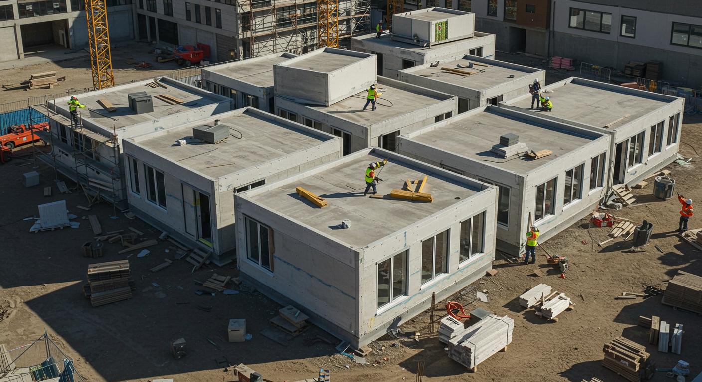 Строительство квадратных офисных модульных зданий