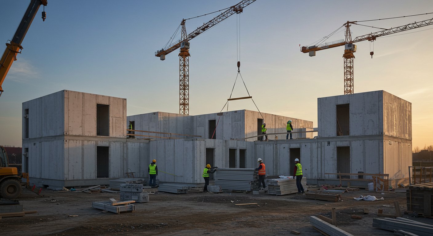 Г-образное жилое модульное здание