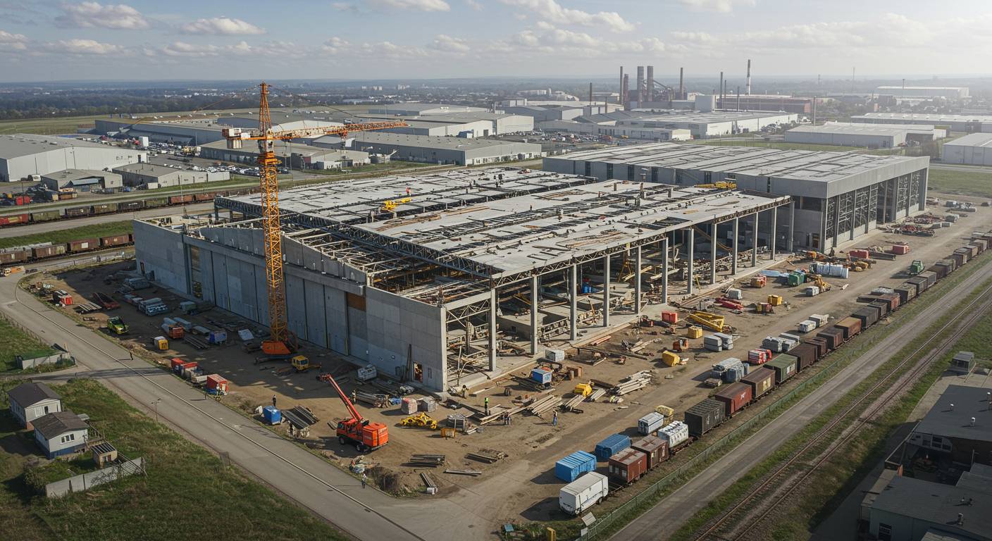 Строительство ангара в промышленной зоне Строительство ангара в промышленной зоне