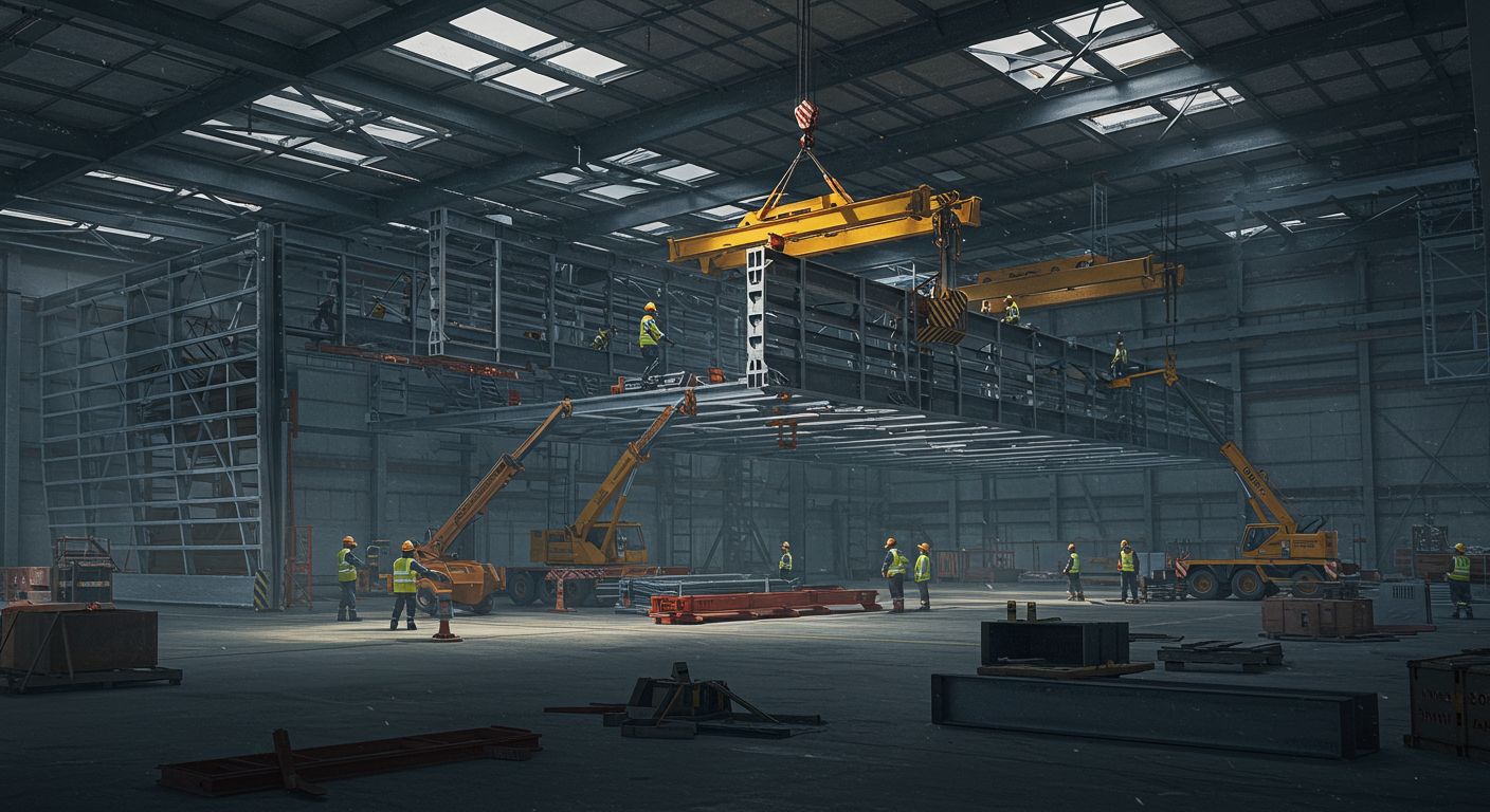 Монтаж ангара с использованием модульной технологии Быстрая сборка ангара