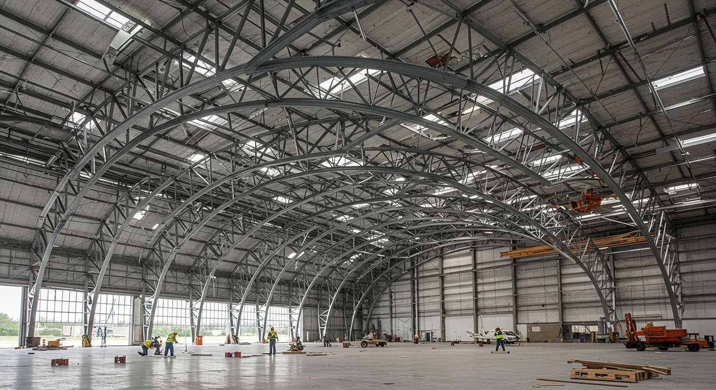 Особенности монтажа арочного ангара