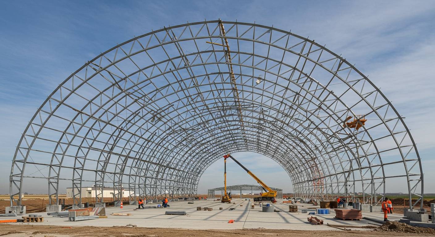 Этапы монтажа арочного ангара Монтаж арочного ангара