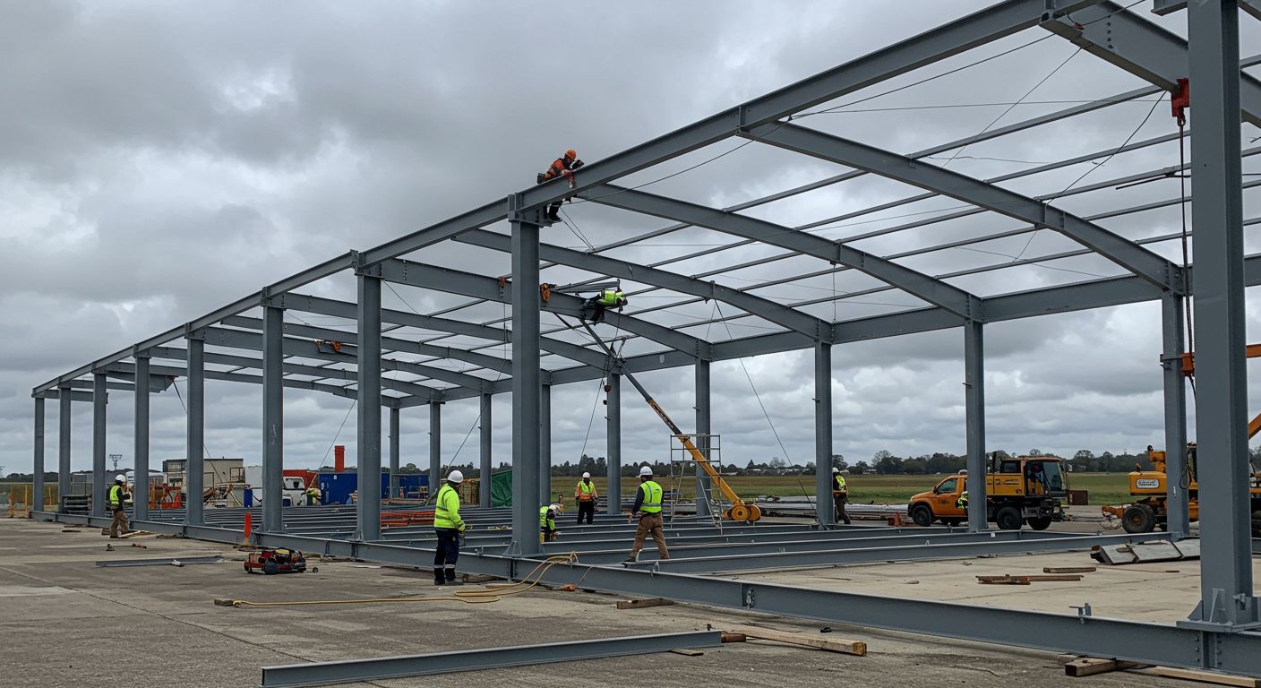 Монтаж ангаров для строительных депо