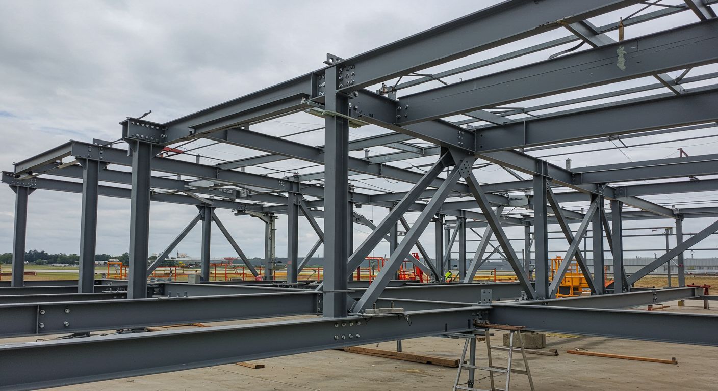 Монтаж ангаров с стальным каркасом