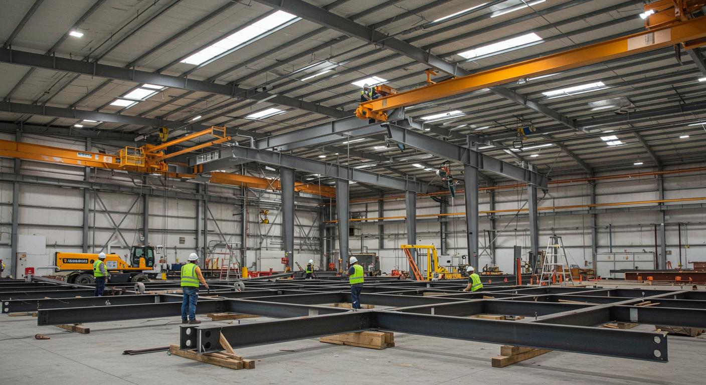 Монтаж ангаров со стальным каркасом Монтаж ангаров со стальным каркасом