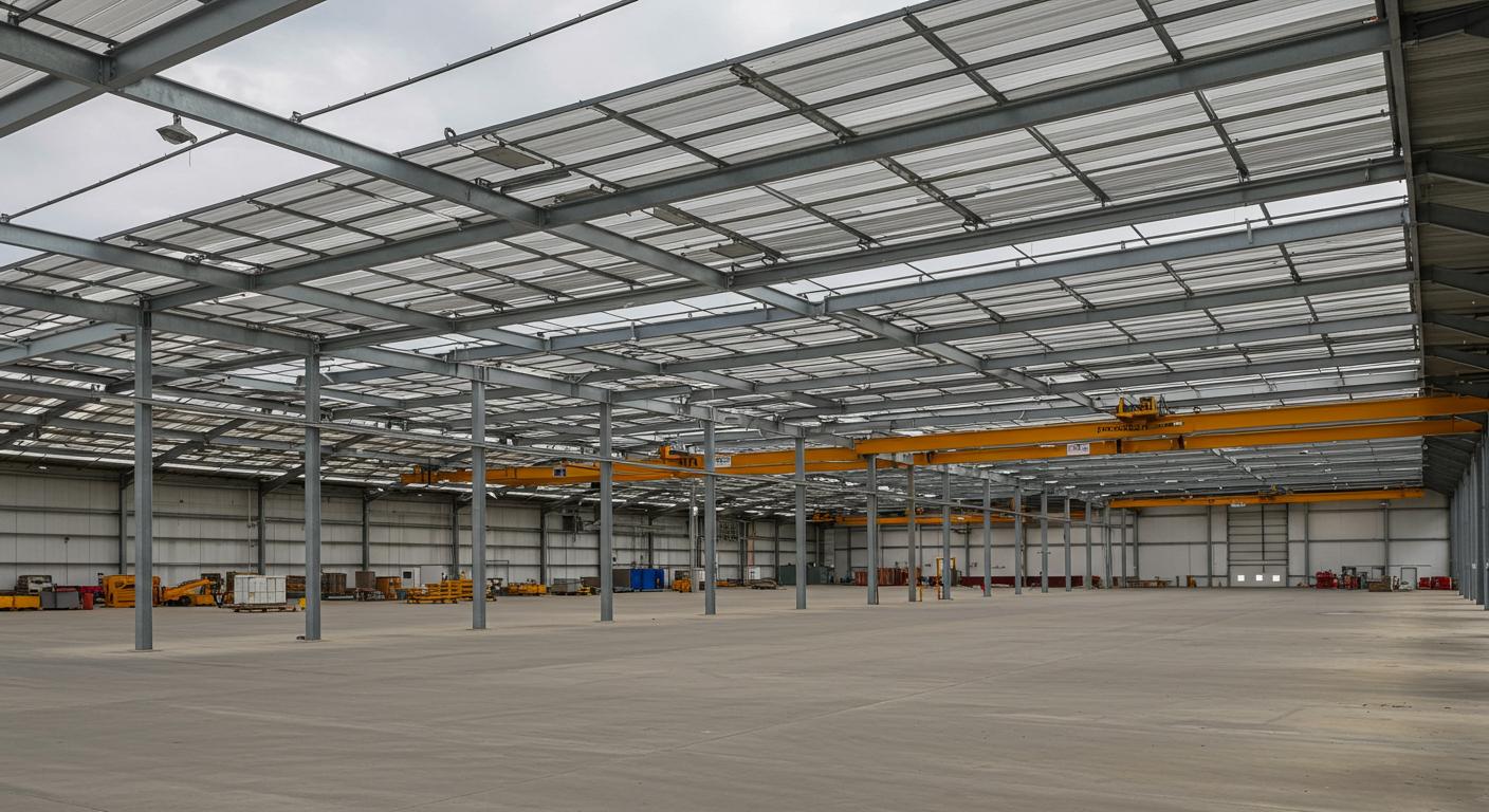 Монтаж ангаров с подвесной крышей для производственных нужд