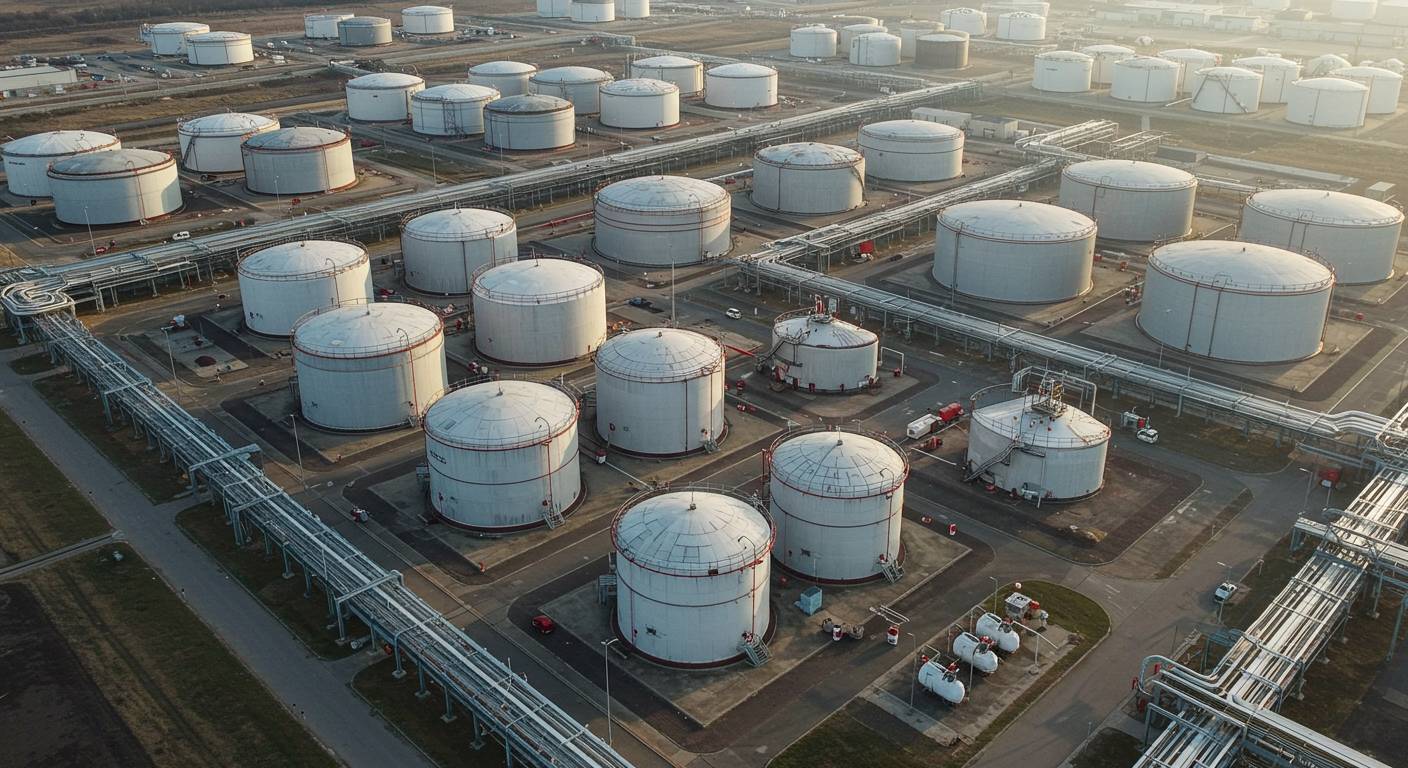 Склад для хранения нефтепродуктов с системой безопасности