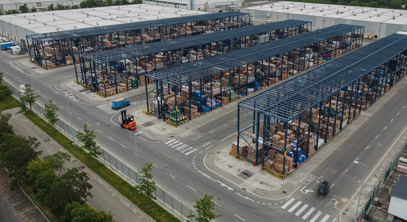 Монтаж современного склада для хранения товаров