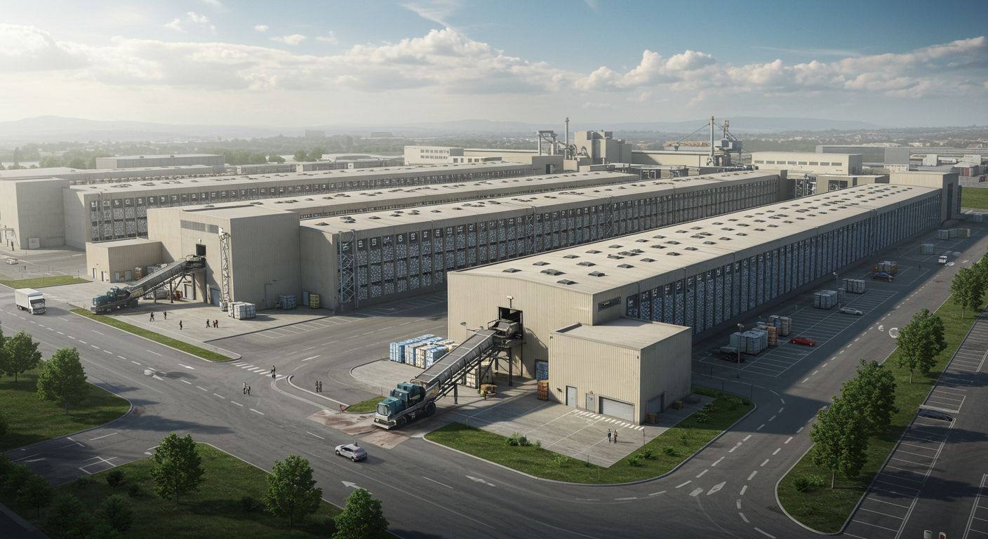 Склад гранул пластика с системой контроля